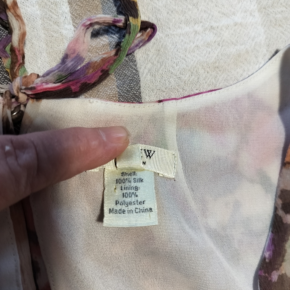 J Crew‎ Womens Silk Floral Top Size 6 Floral Preppy Bohemian - Picture 6 of 7